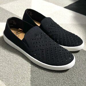 White Mountain Black Knit Rhinestone Embellished Upbring Sneakers Women's 10